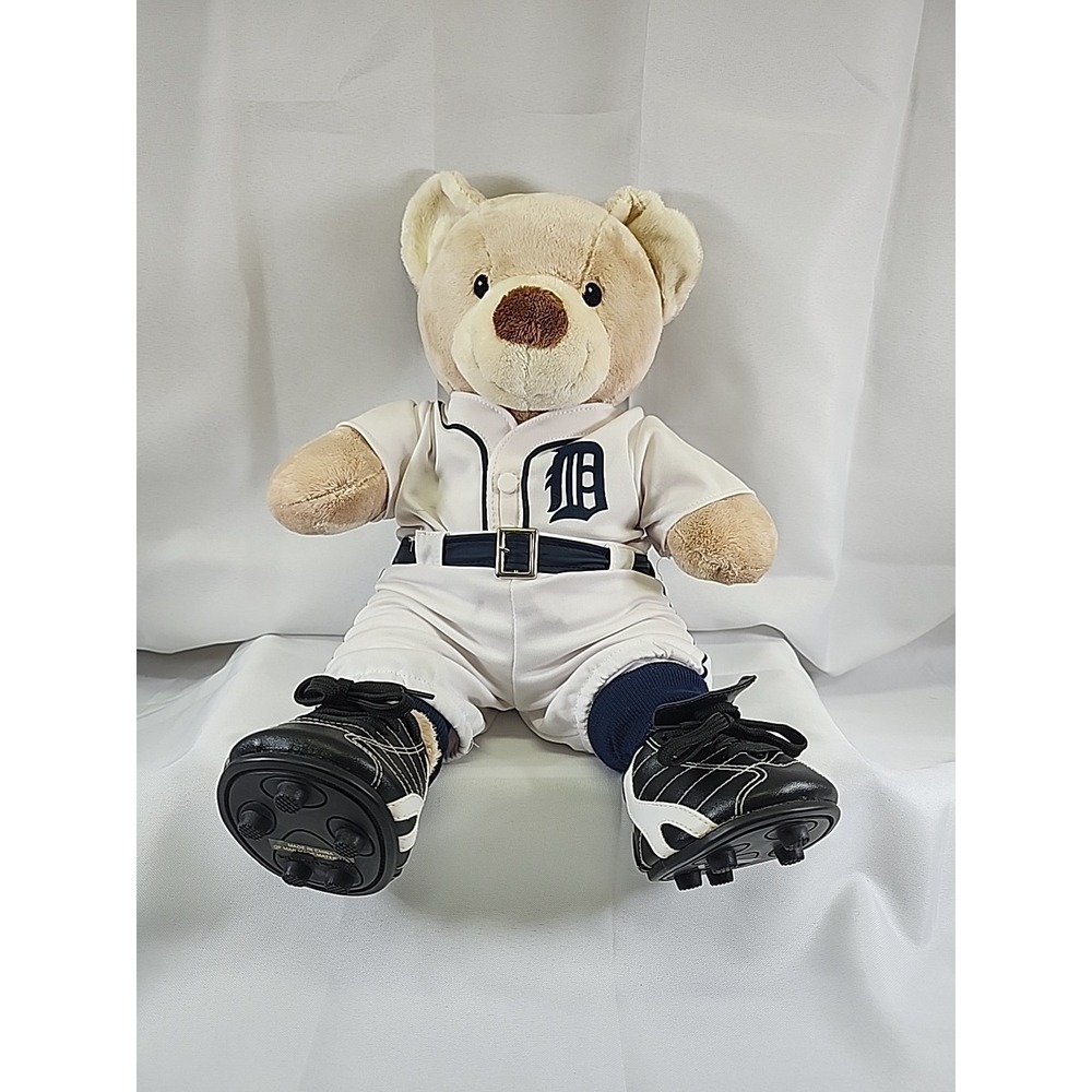 Detroit Tigers Build-A-Bear Workshop Vintage Bear With Uniform And Cleats - Picture 1 of 3
